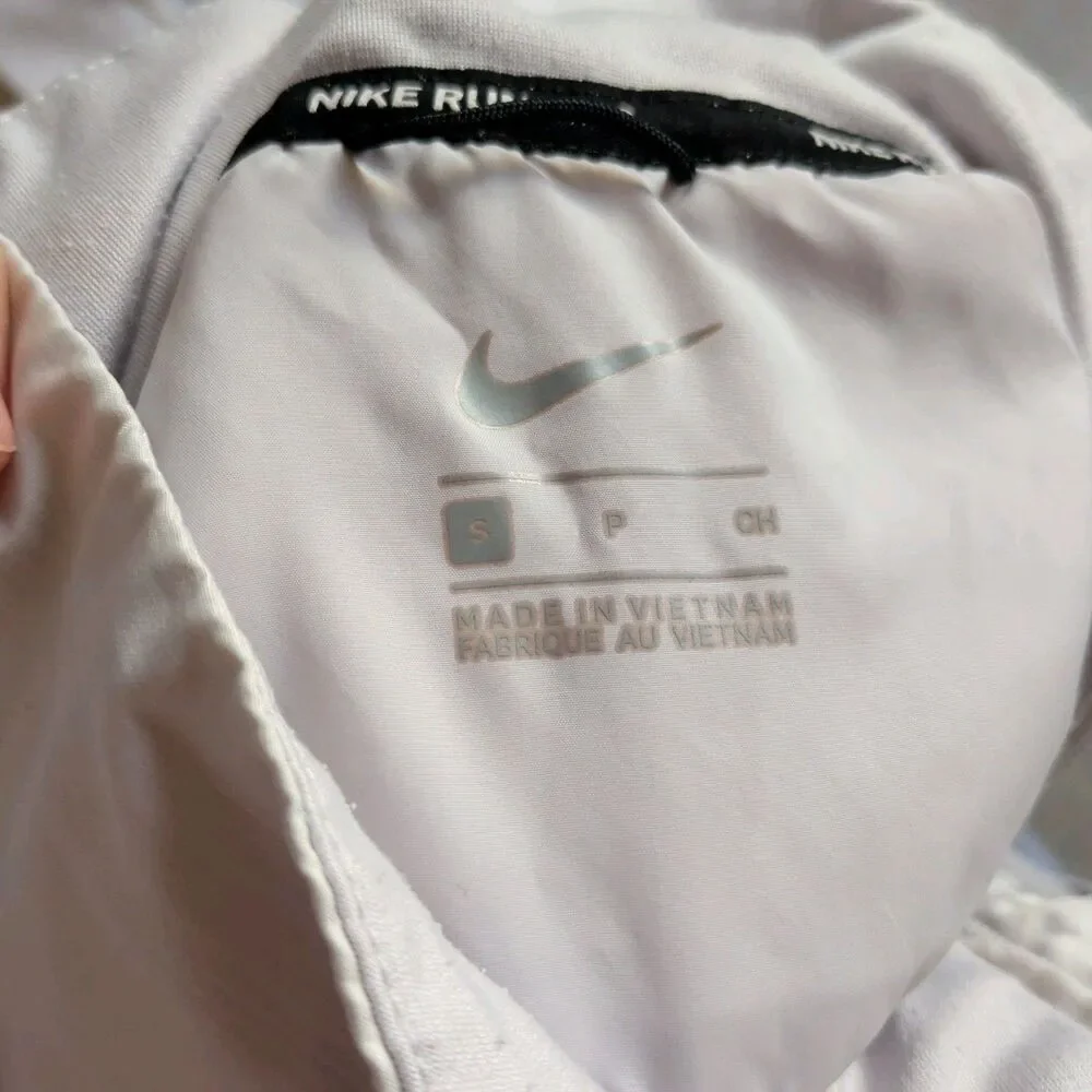 ​Nike Run Division White Quilted Puffer Running Vest Full Zip Stand Collar S
